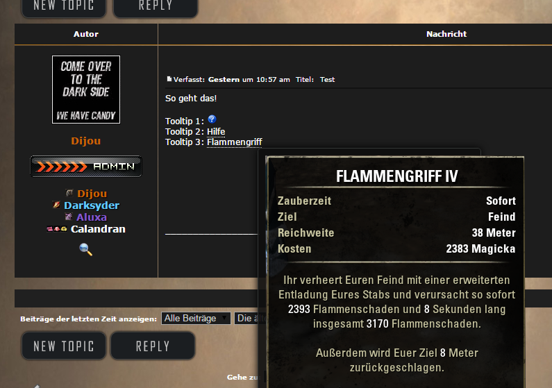 Image Tooltip auf einem Wort/Text